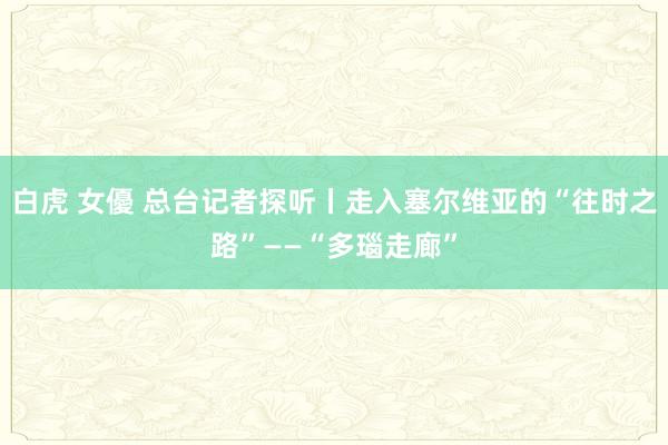 白虎 女優 总台记者探听丨走入塞尔维亚的“往时之路”——“多瑙走廊”