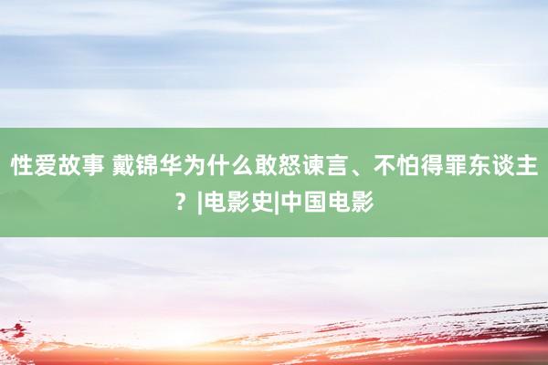 性爱故事 戴锦华为什么敢怒谏言、不怕得罪东谈主？|电影史|中国电影