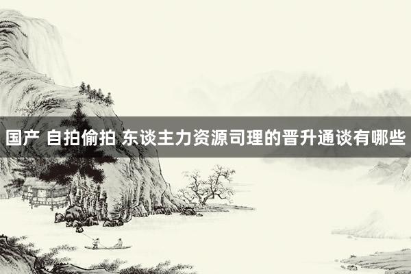国产 自拍偷拍 东谈主力资源司理的晋升通谈有哪些