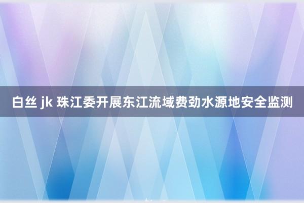白丝 jk 珠江委开展东江流域费劲水源地安全监测