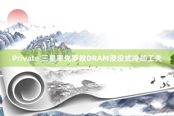 Private 三星率先罗致DRAM浸没式冷却工夫