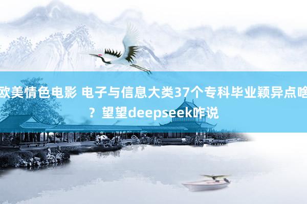 欧美情色电影 电子与信息大类37个专科毕业颖异点啥？望望deepseek咋说