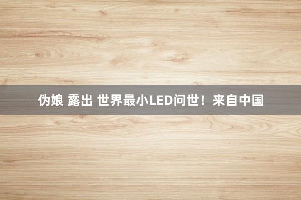 伪娘 露出 世界最小LED问世！来自中国